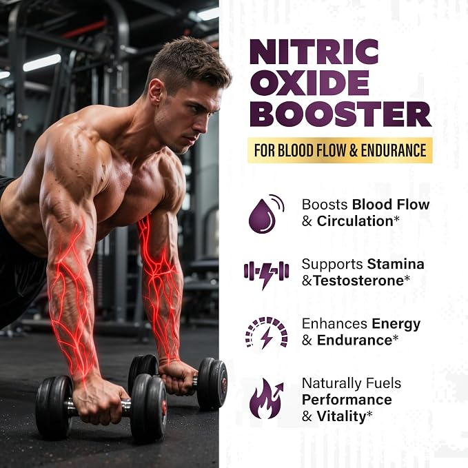 Warrior Protocol Nitric Oxide Booster for Men | Blood Flow, Pump & Performance Support – 90 Capsules
